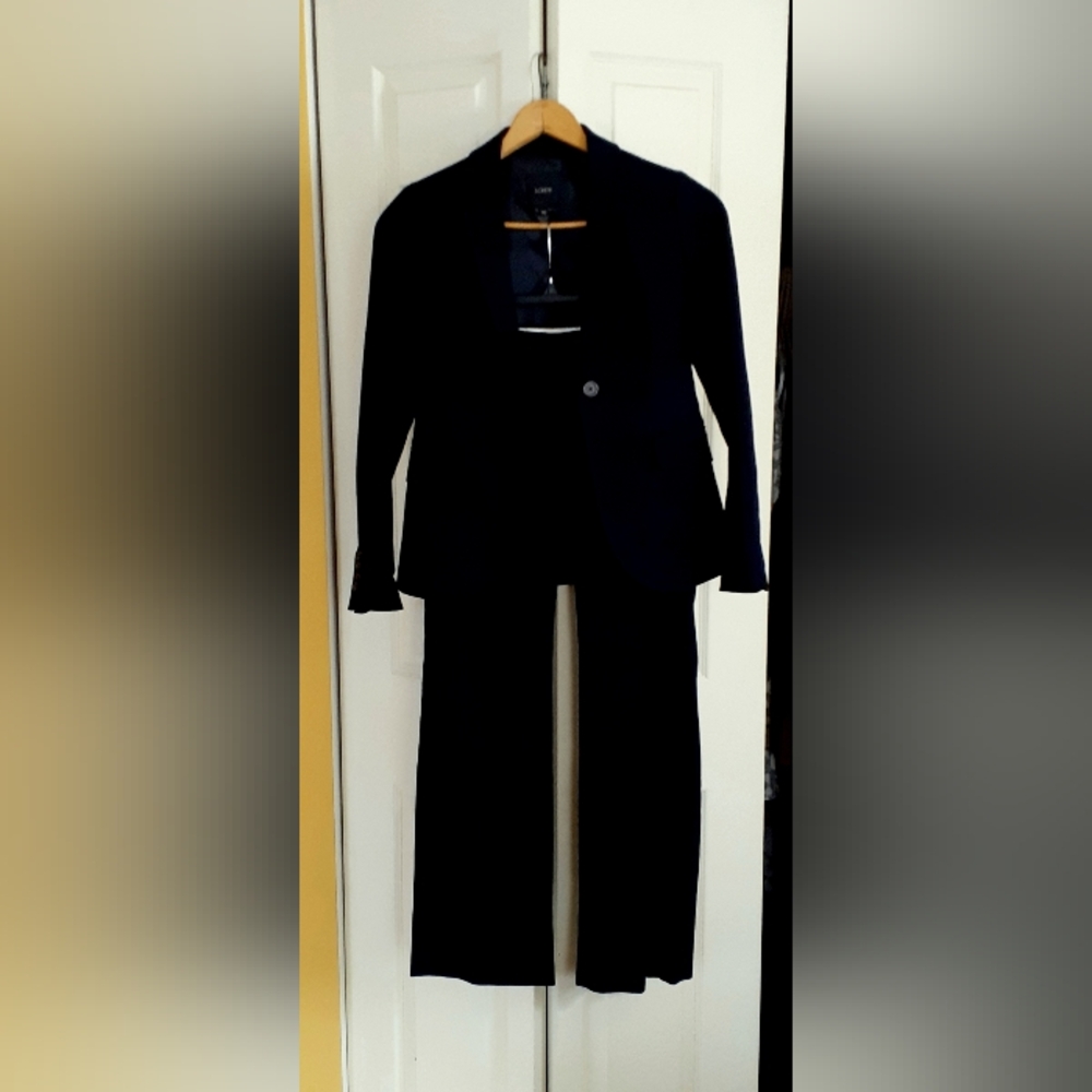 J. Crew Classic 1035 Navy Blue 2 Piece Suit 100% Cotton